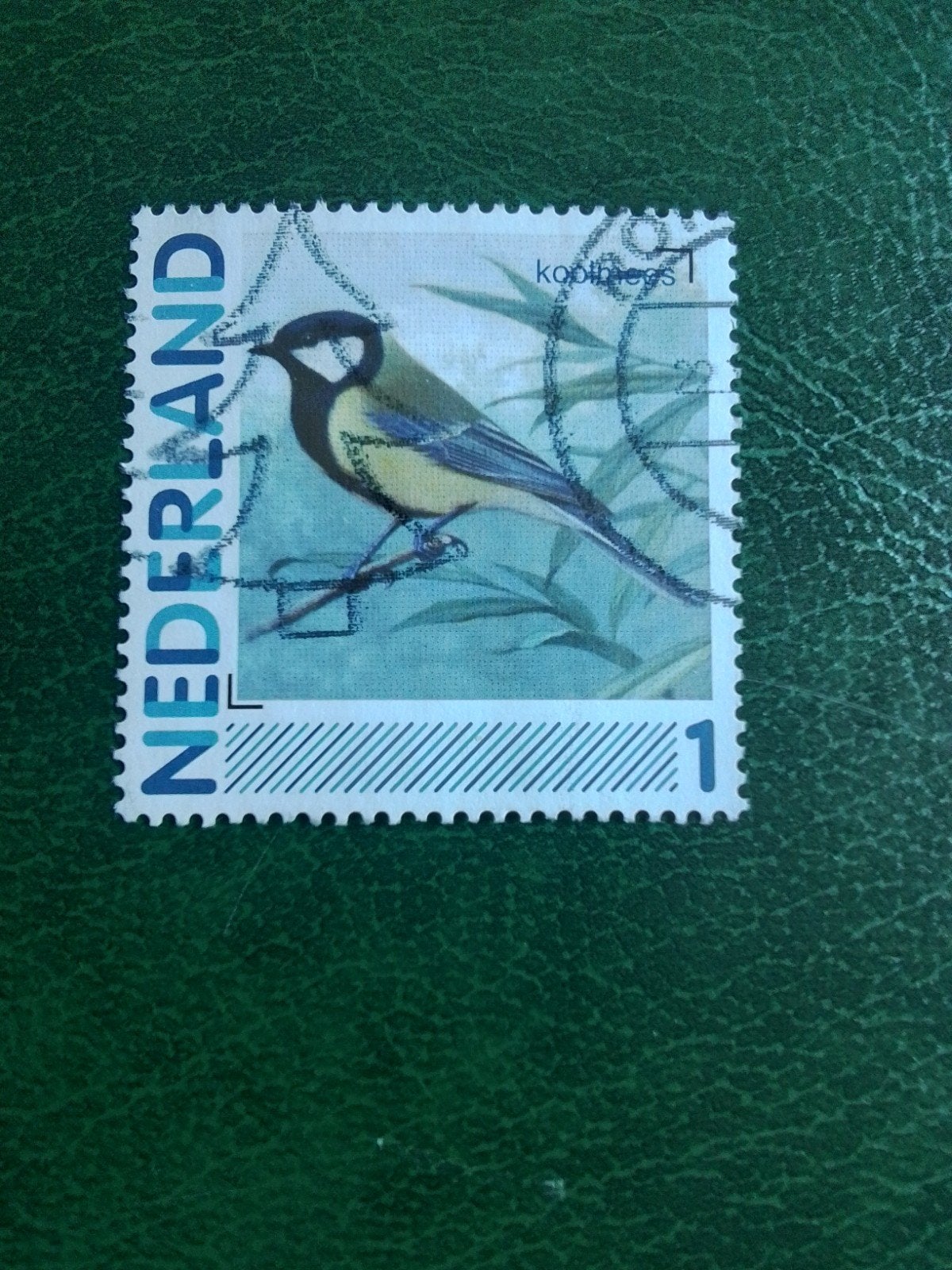 Nederland gestempeld persoonlijke zegel koolmees, Ophalen of Verzenden, Na 1940, Gestempeld