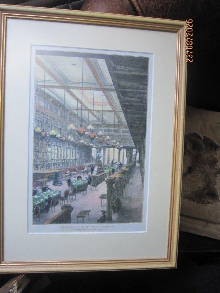 P.A.SCHIPPERUS .Leesz v/h Rotterdamsch Leeskab ,(ERASMUS ), Ophalen, Tekening