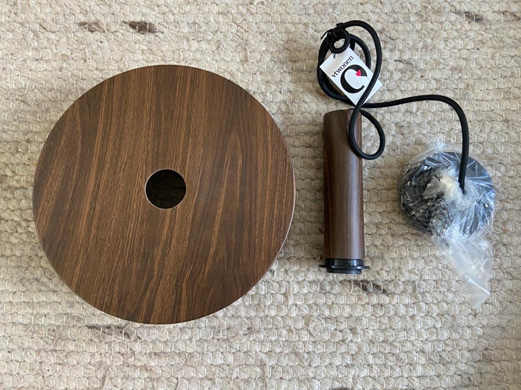 Twee Vt Wonen Woody hanglampen japandi ø27cm - Nieuw in doos, Verzenden, Nieuw, Metaal, Minder dan 50 cm
