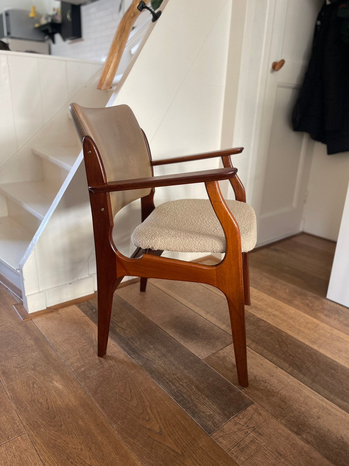 Scandinavische stoel Teak, Ophalen, Bruin, Jaren 60, vintage, Zo goed als nieuw