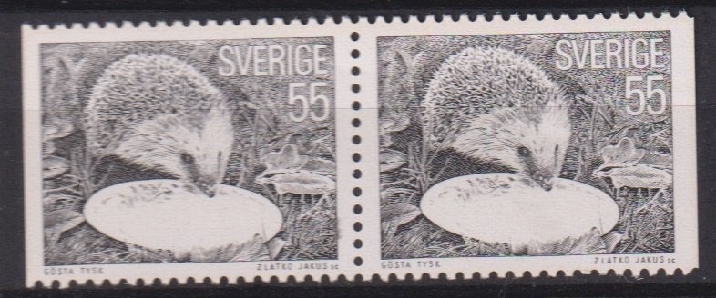 Zweden 1979 Egel dier in paar, Postzegels en Munten, Verzenden, Postfris, Dier of Natuur