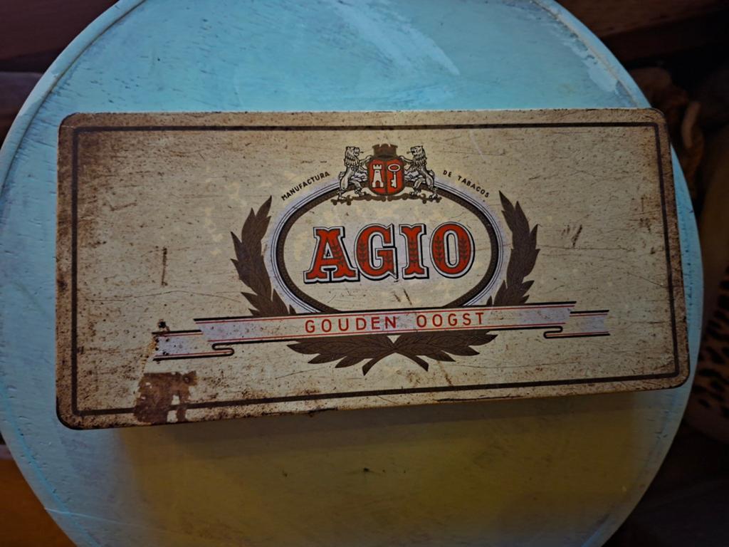 Vintage Agio sigaren blik., Verzamelen, Blikken, Ophalen of Verzenden, Gebruikt, Overige