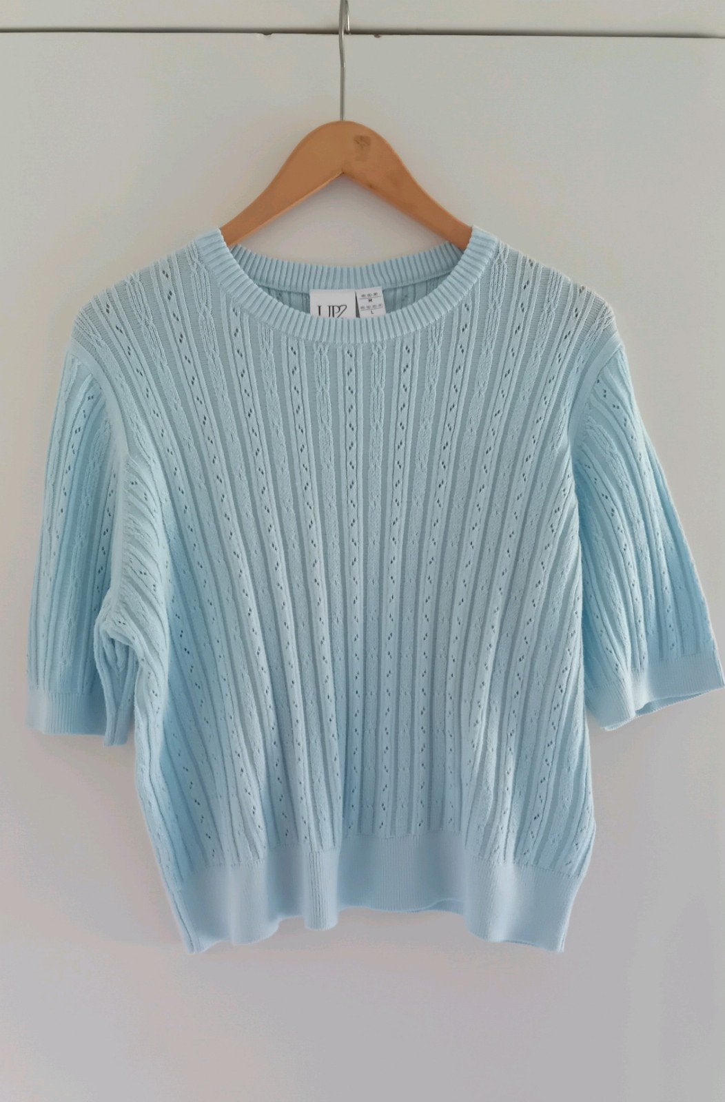 Up2Fashion ajour truitje retro lichtblauw M, Kleding | Dames, Maat 38/40 (M), Up2Fashion, Blauw, Ophalen of Verzenden