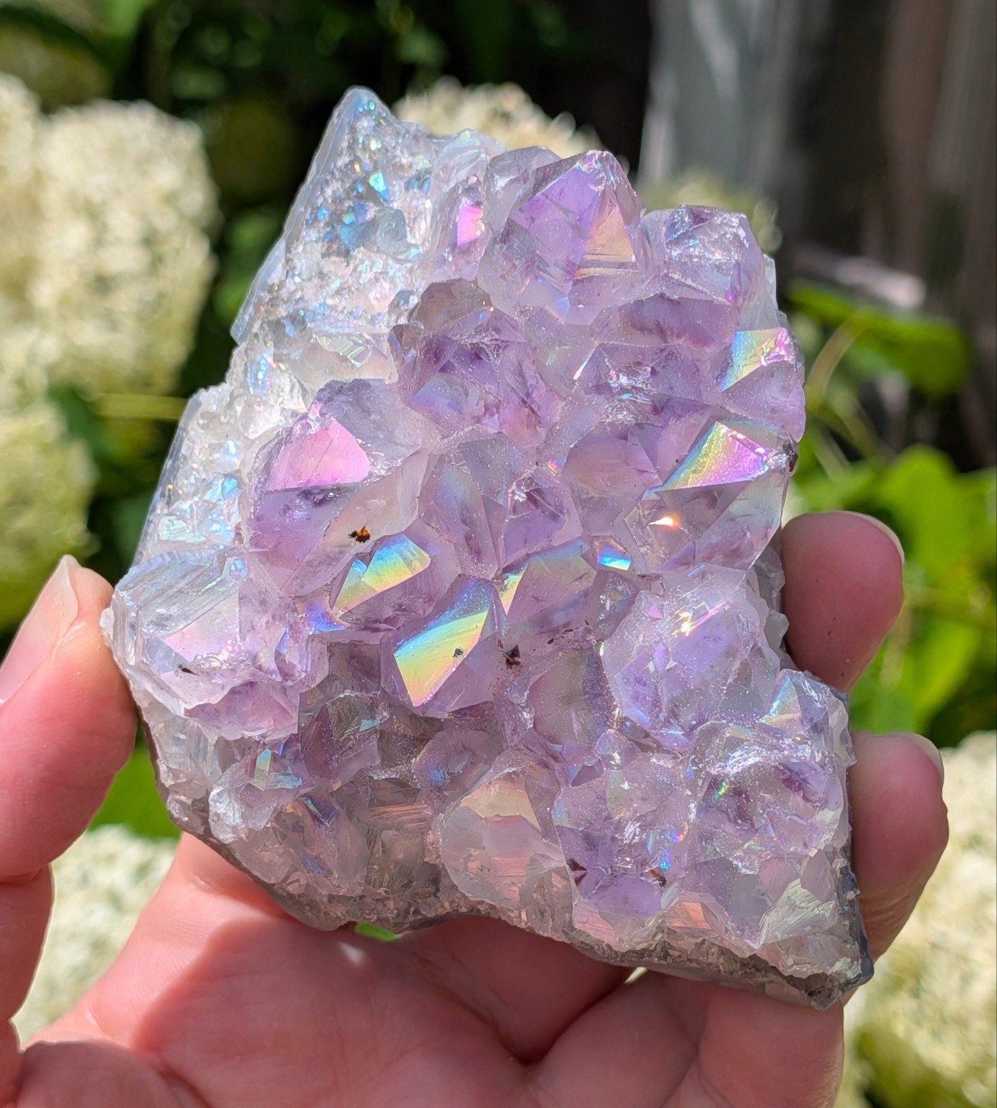 Angel aura amethist cluster, Verzamelen, Mineralen en Fossielen, Ophalen of Verzenden