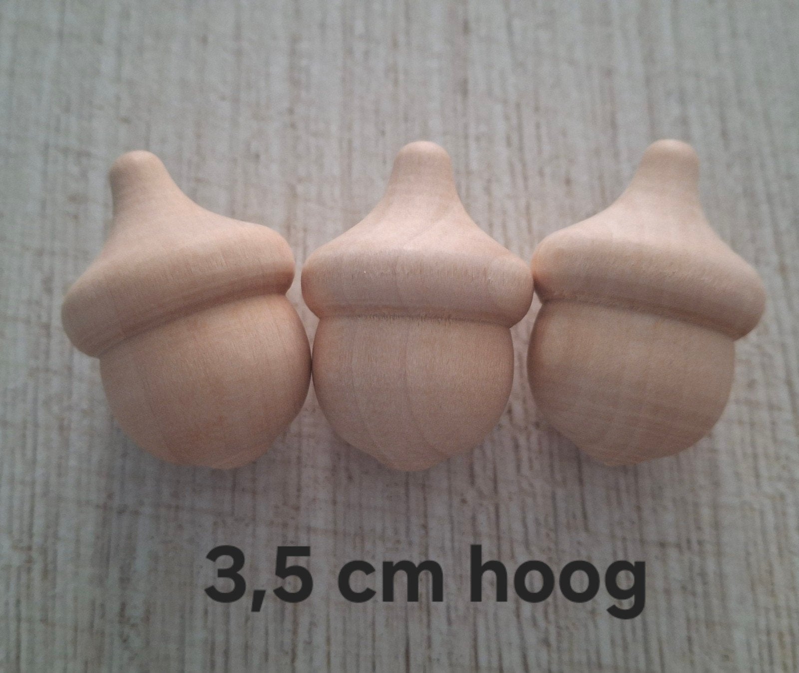 Houten eikels - 3,5 cm hoog - Knutselmateriaal, Knutselmateriaal, Beige, Nieuw, Natuur en Bloemen