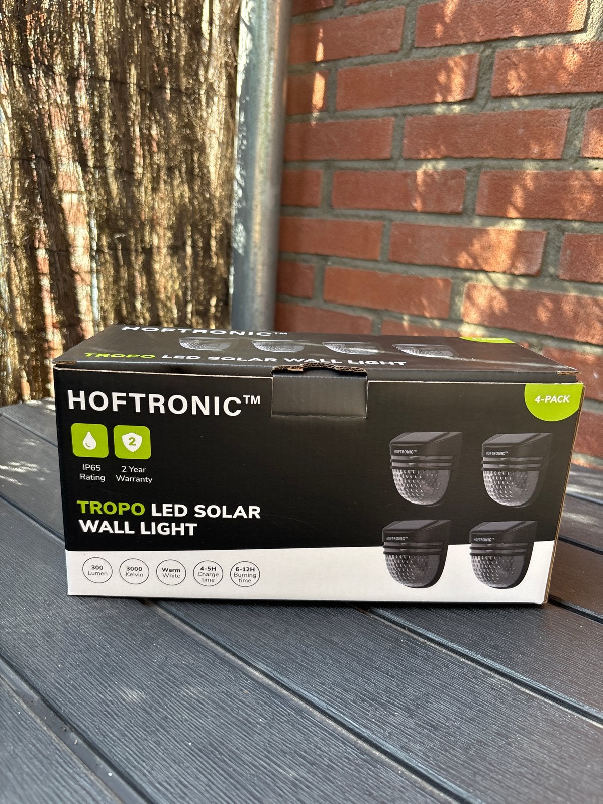 HofTronic Tropo LED Solar Wandlamp - 4-pack, Zonne-energie, Minder dan 50 watt, Wandlamp, Nieuw