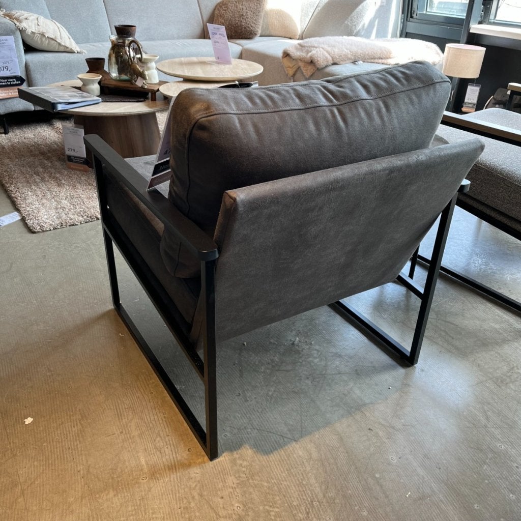 Claut Fauteuil Microleder Bull Graphite - Pronto Wonen, Niet ingevuld, Niet ingevuld, Niet ingevuld