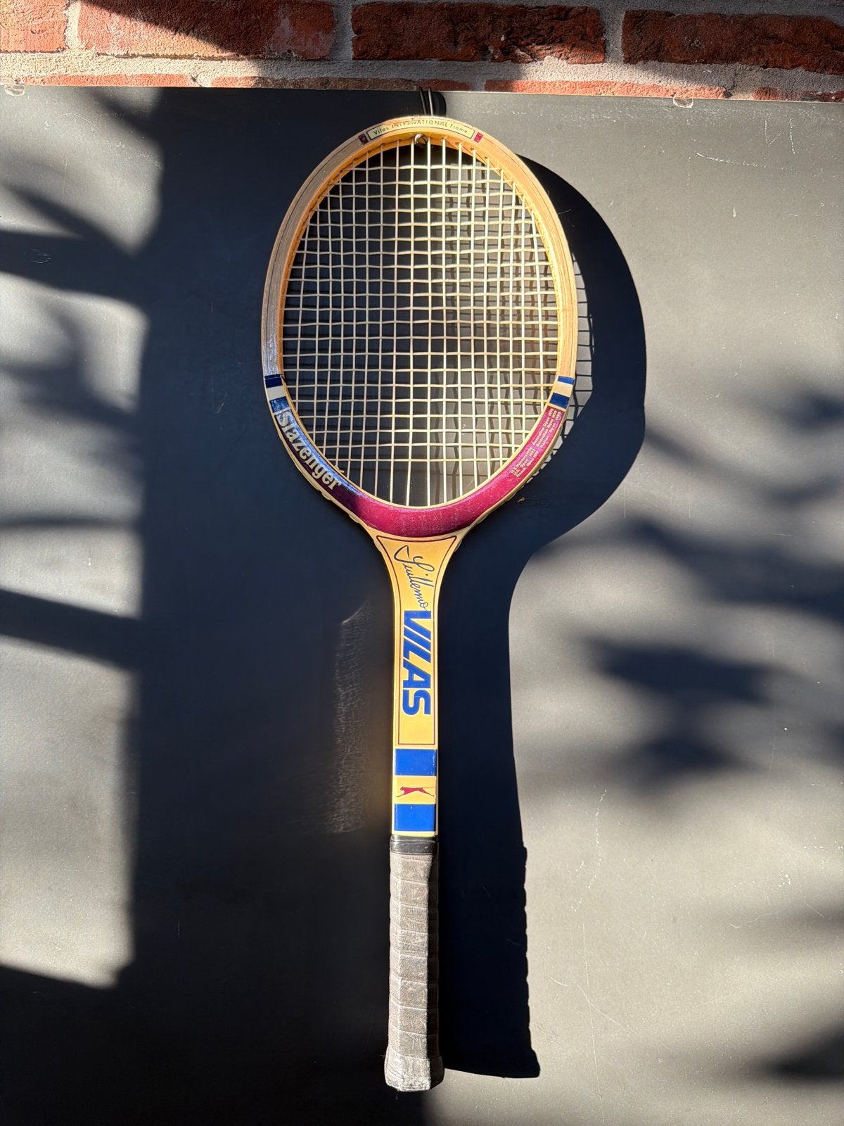 Vintage Slazenger Vilas Tennisracket - Houten Racket, Sport en Fitness, Tennis, Ophalen of Verzenden, Gebruikt, Racket