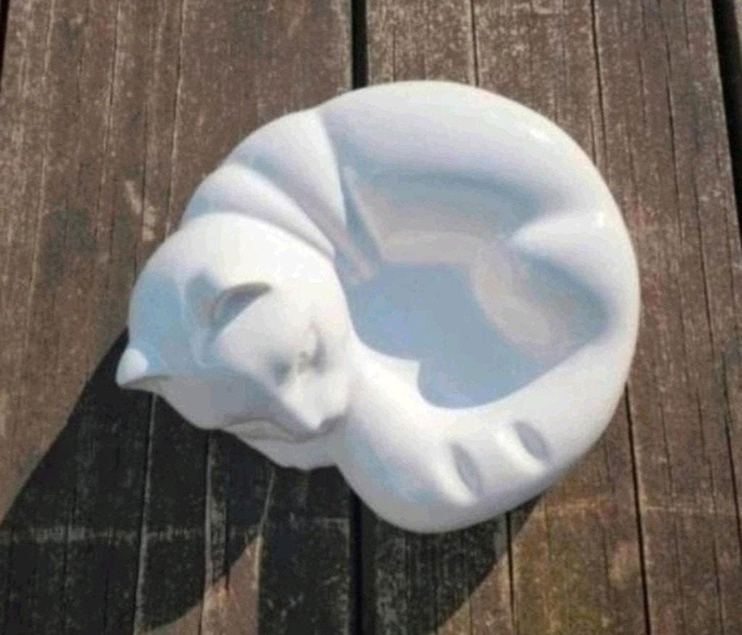 Witte Kat Schaal Diameter 30 cm., Ophalen of Verzenden, Zo goed als nieuw, Rond