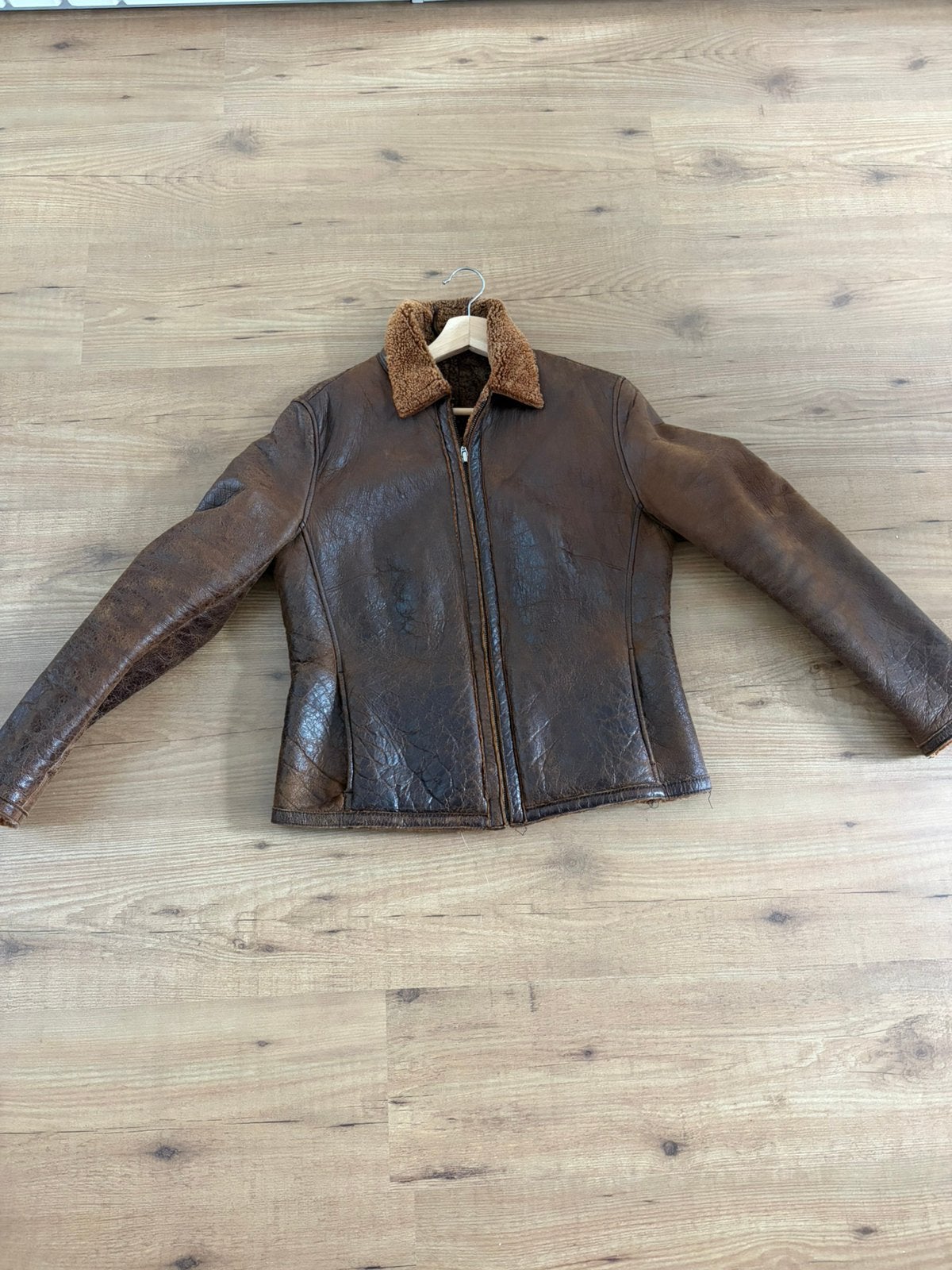 Lammycoat kort mt 40 bruin, Ophalen of Verzenden, Gedragen, Maat 38/40 (M), Bruin