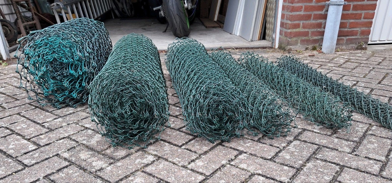 Groen geplastificeerde harmonica gaas verschillende hoogtes, Tuin en Terras, Gaas en Draad, Ophalen