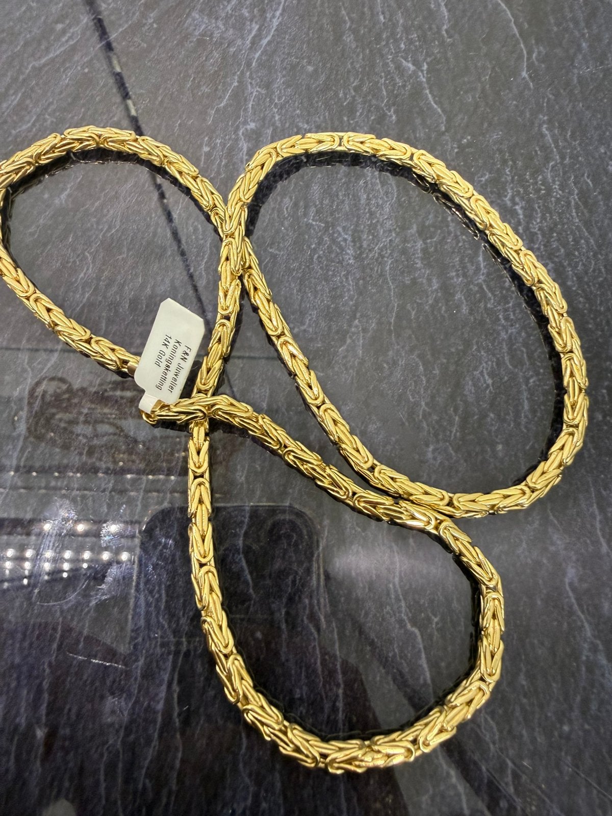 Prachtige 14 karaats gouden koningsketting 65 cm , 4.2 mm, Ophalen of Verzenden, Nieuw, Goud, Goud