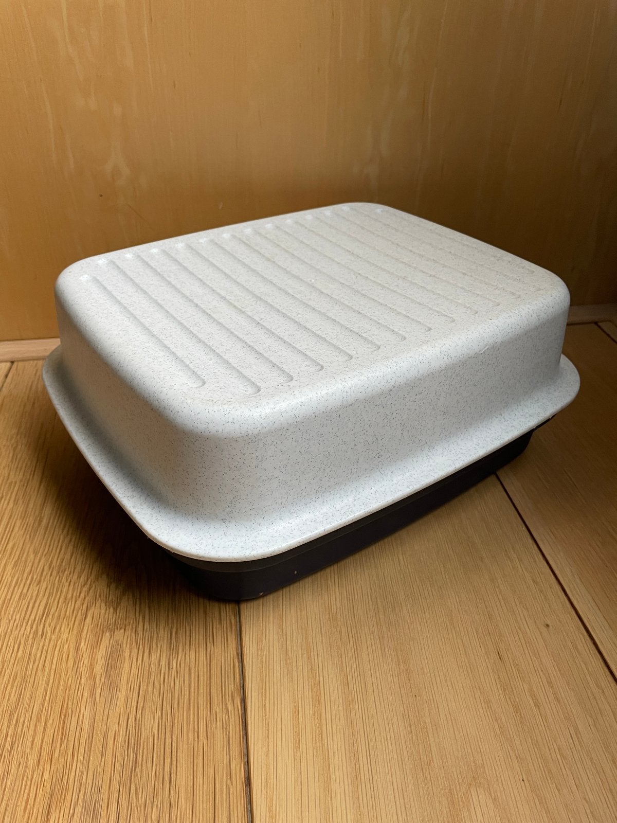 Tupperware kaasdoos met kornuit deksel, Gebruikt, Bewaardoos, Blauw, Ophalen of Verzenden