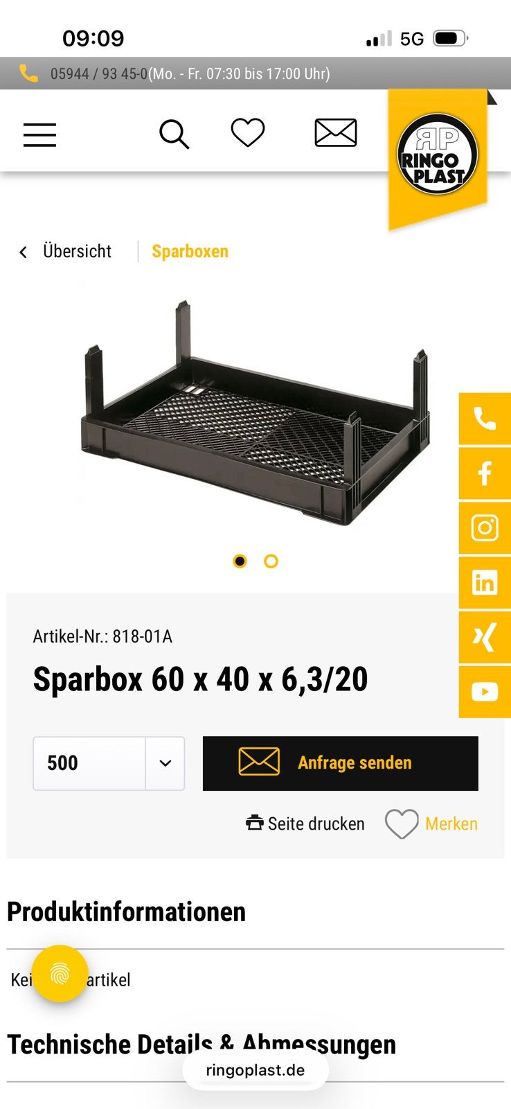 Zwarte kratten nestbaar weinig ruimte 6500stuks, Ophalen, 40 tot 60 cm, 50 tot 75 cm, Minder dan 35 cm