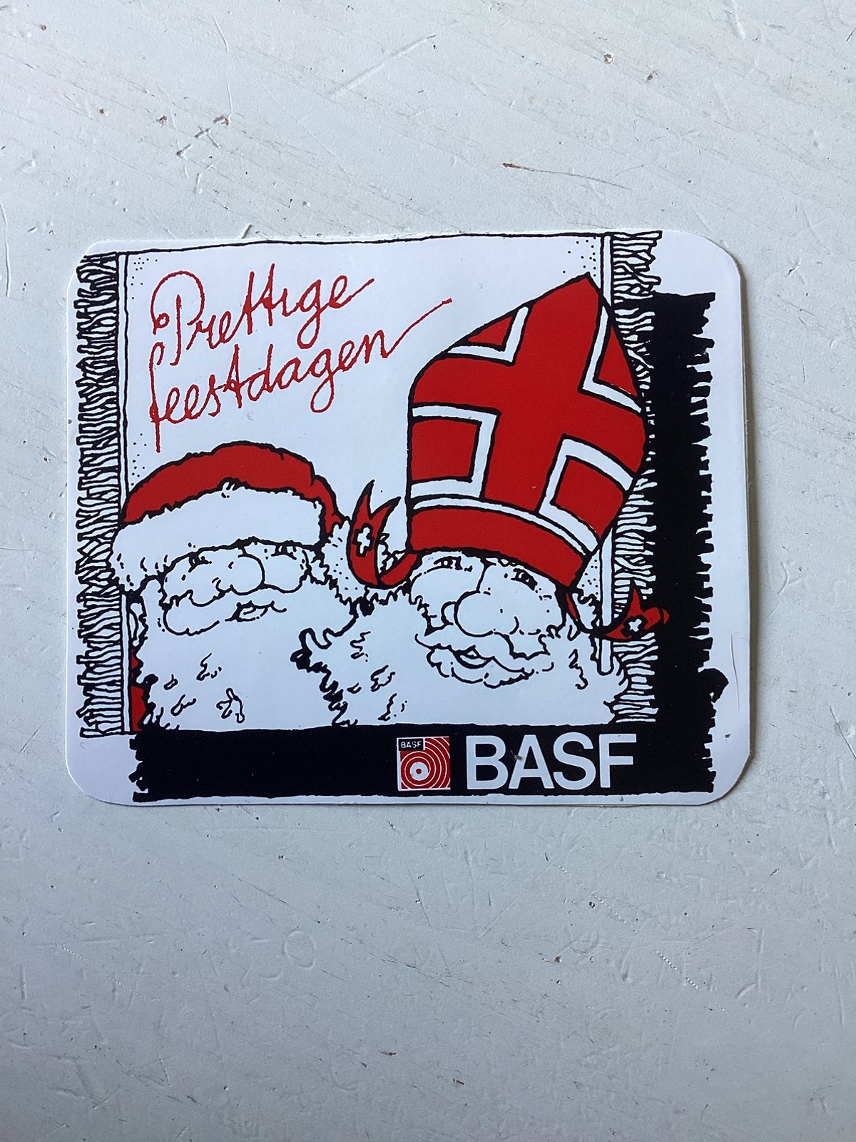 Sticker BASF (Sinterklaas/Kerstman/Feestdagen), Verzenden, Zo goed als nieuw, Merk