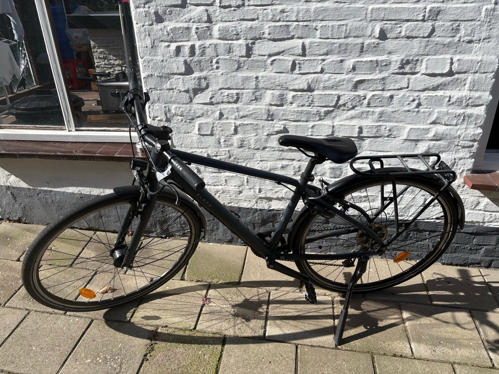 Elops Decathlon fiets, maat S, 9 versnellingen, incl. slot, Fietsen en Brommers, Overige merken, Velgrem, Versnellingen, Zo goed als nieuw
