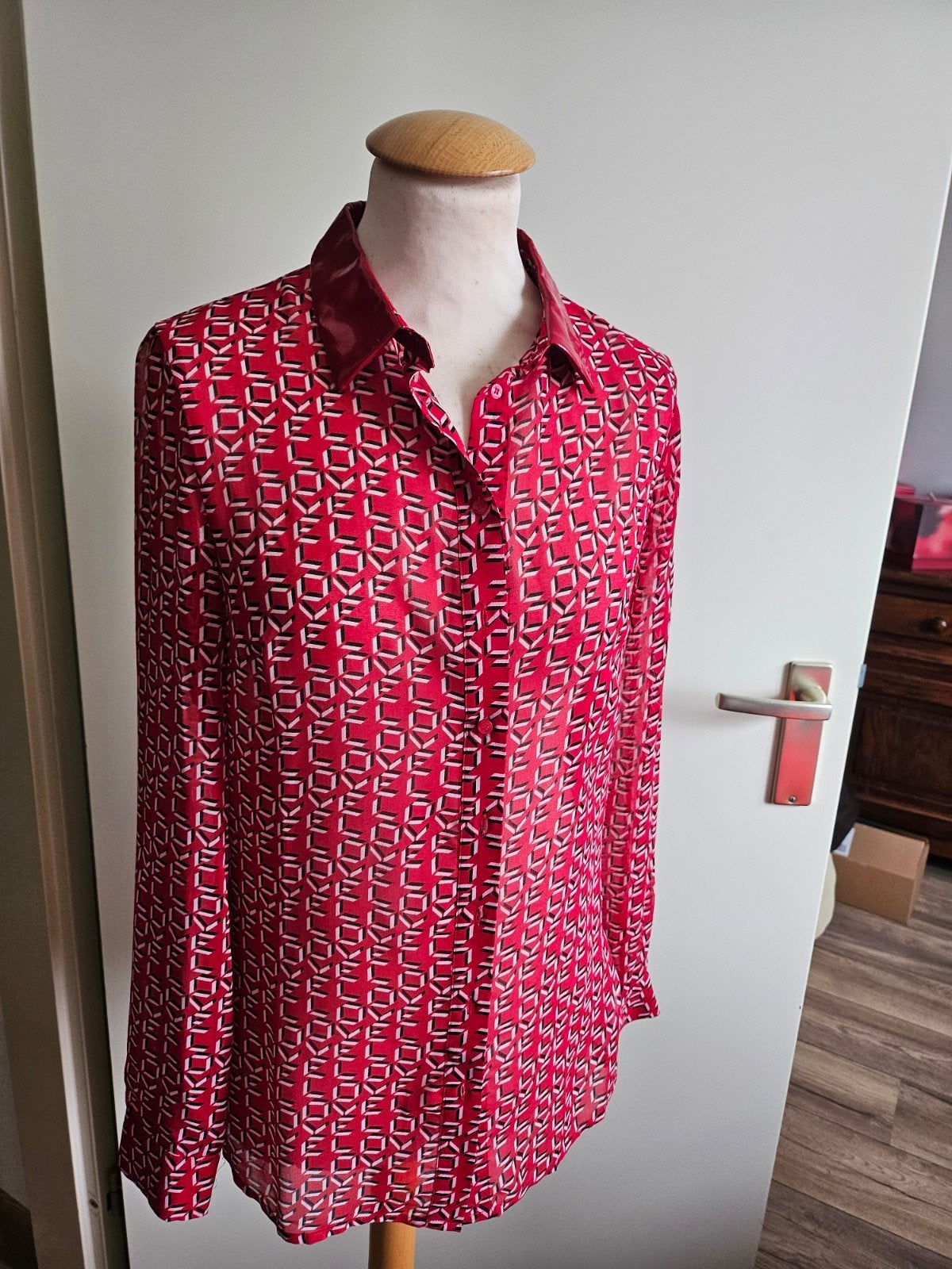 Guess Blouse Rood met Patroon, Guess, Nieuw, Ophalen of Verzenden, Maat 34 (XS) of kleiner