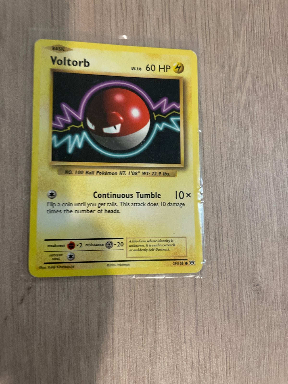 Pokemon kaart Voltorb 39/108 XY Evolutions, Ophalen of Verzenden, Zo goed als nieuw, Losse kaart