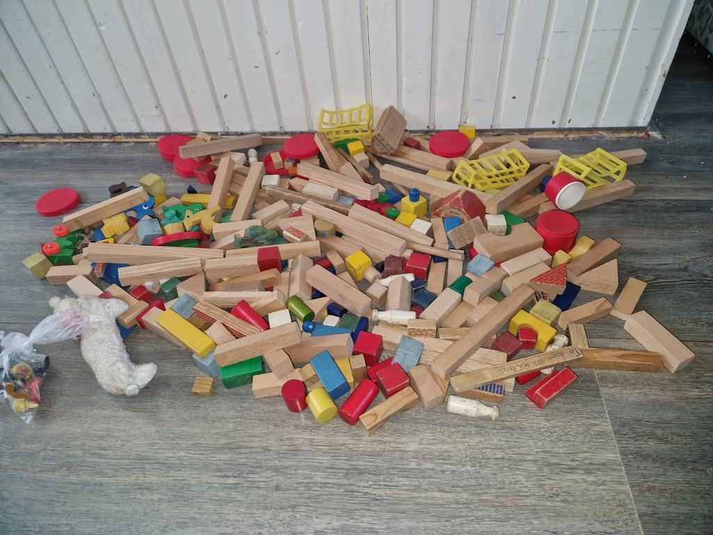 Houten blokken speelgoed, Ophalen of Verzenden, Gebruikt