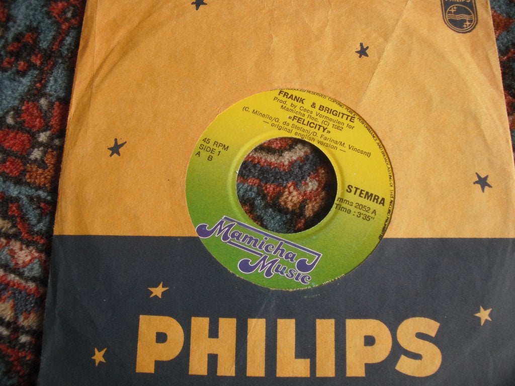 Frank en Brigitte - Felicity / Veel is het niet (k5), Cd's en Dvd's, Ophalen of Verzenden, Zo goed als nieuw, 12 inch, Levenslied of Smartlap
