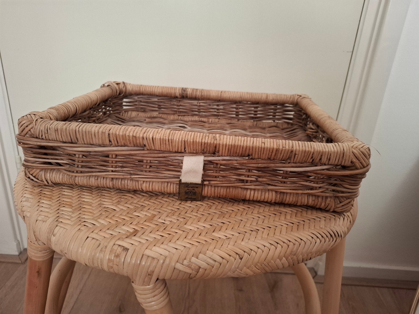 Riviera Maison Rieten Mand - 35x27x7 cm, Gebruikt, Ophalen of Verzenden, Landelijk, Natuurlijk materiaal