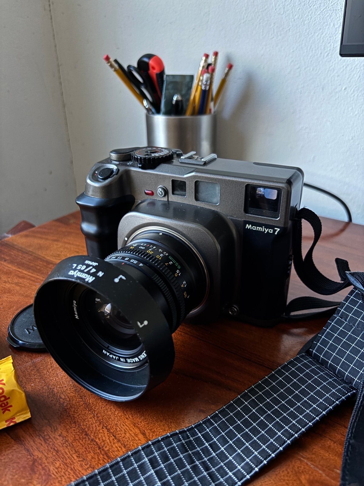 Mamiya 7 + Mamiya N 65 mm f/4, Ophalen, Gebruikt, Compact, Overige Merken
