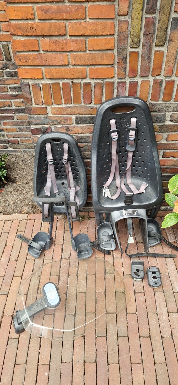 Yepp voor en achter zitje+windscherm, Ophalen, Gebruikt, Yepp