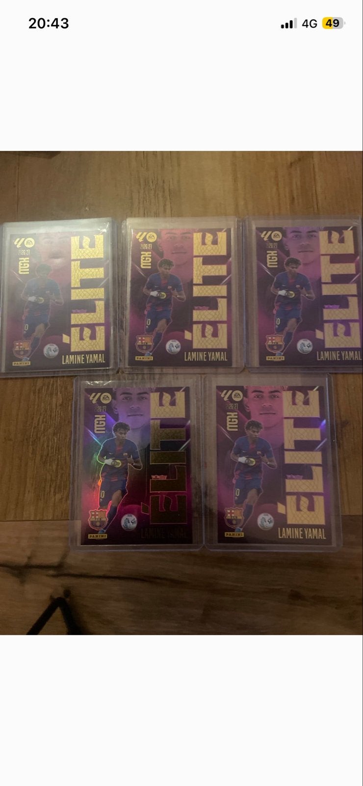 Lamine Yamal Elite Panini Voetbalkaarten (5 stuks), Ophalen of Verzenden, Zo goed als nieuw, Buitenlandse clubs, Spelerskaart
