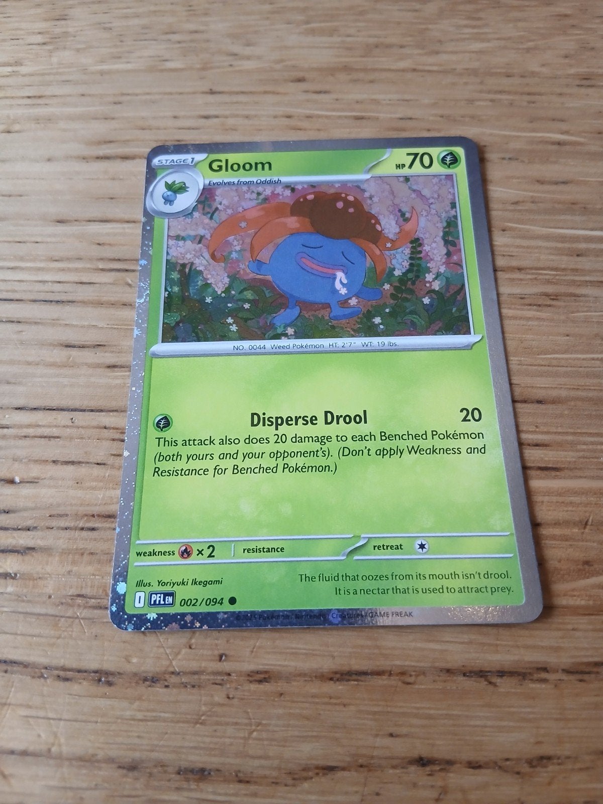 Pokémon Kaart Gloom 002/094 PFL EN, Ophalen of Verzenden, Gebruikt, Losse kaart
