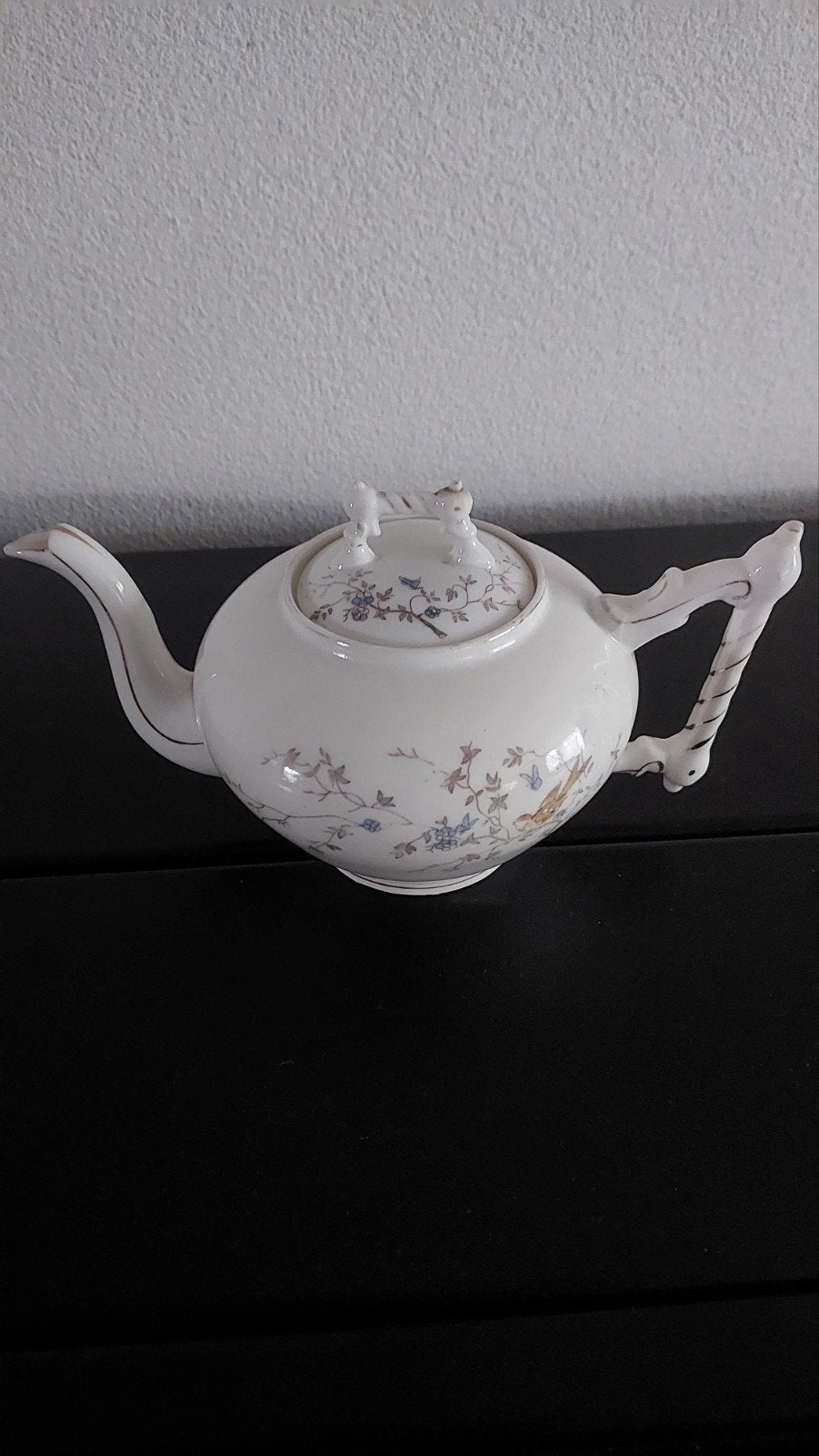 Antieke Mosa Maastricht theepot met bloemdecoratie, Antiek en Kunst, Ophalen of Verzenden