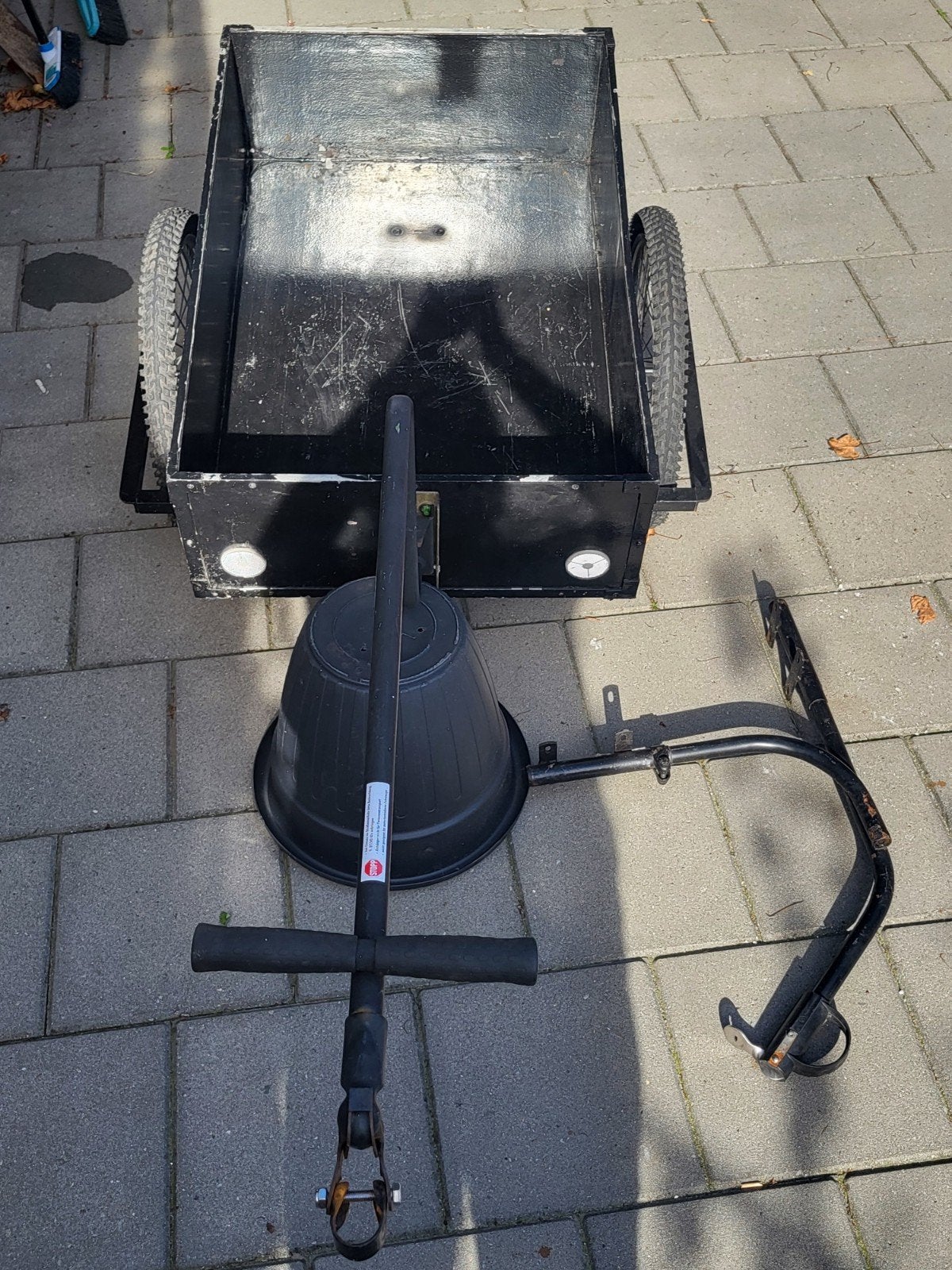 Stevige bagagekar voor fiets, zwart, met reflectoren, Ophalen, Gebruikt