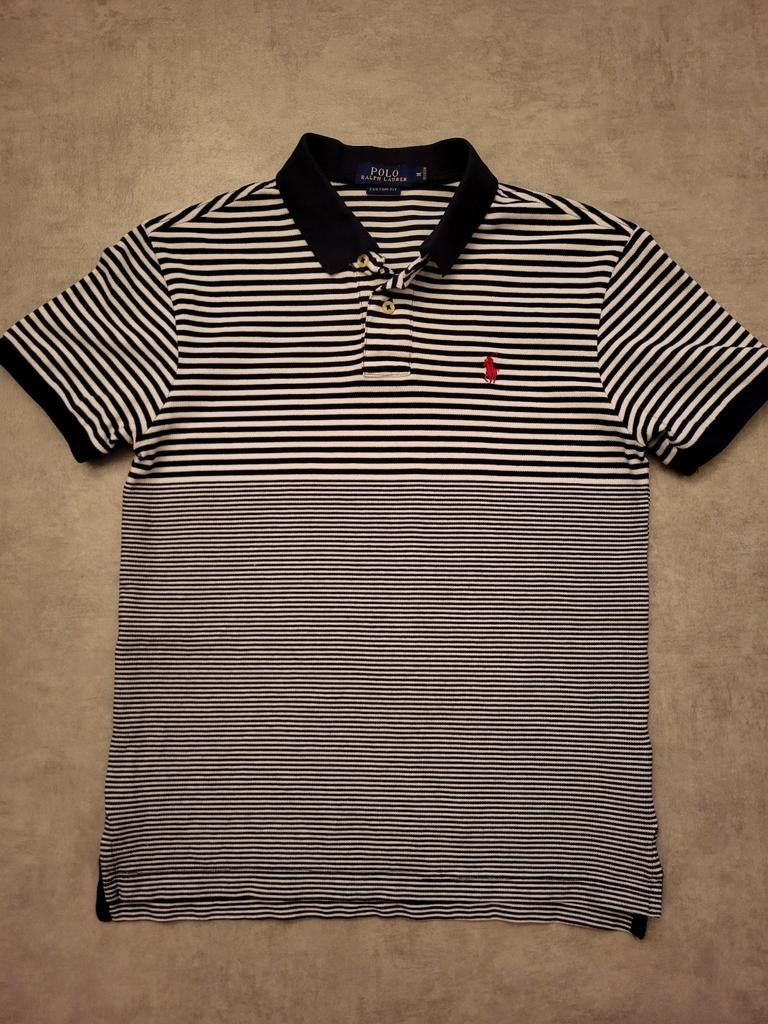 Polo Ralph Lauren gestreept poloshirt - Maat M, Kleding | Heren, Polo's, Ophalen of Verzenden, Maat 48/50 (M), Blauw, Polo Ralph Lauren