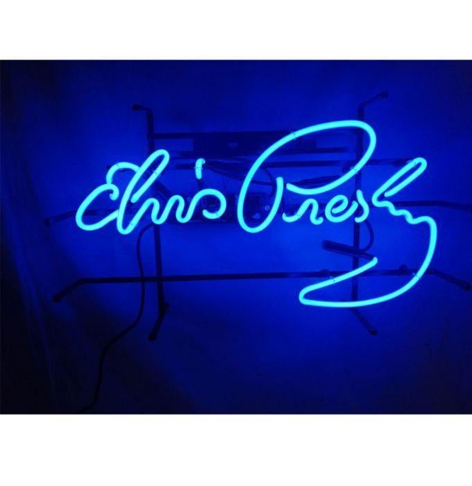 Elvis Presley handtekening neon licht reclame decoratie lamp, Lichtbak of (neon) lamp, Nieuw, Ophalen of Verzenden, Info@americansaleshop.nl