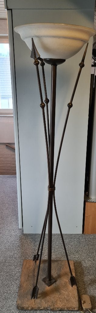 Vloerlamp, Ophalen, E27 (groot), Zo goed als nieuw, Glas