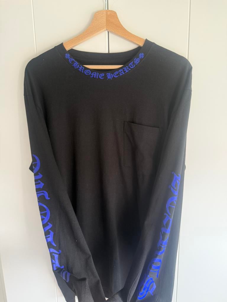 Chrome Hearts longsleeve zwart/paars, Kleding | Heren, Ophalen of Verzenden, Zo goed als nieuw, Maat 52/54 (L), Paars
