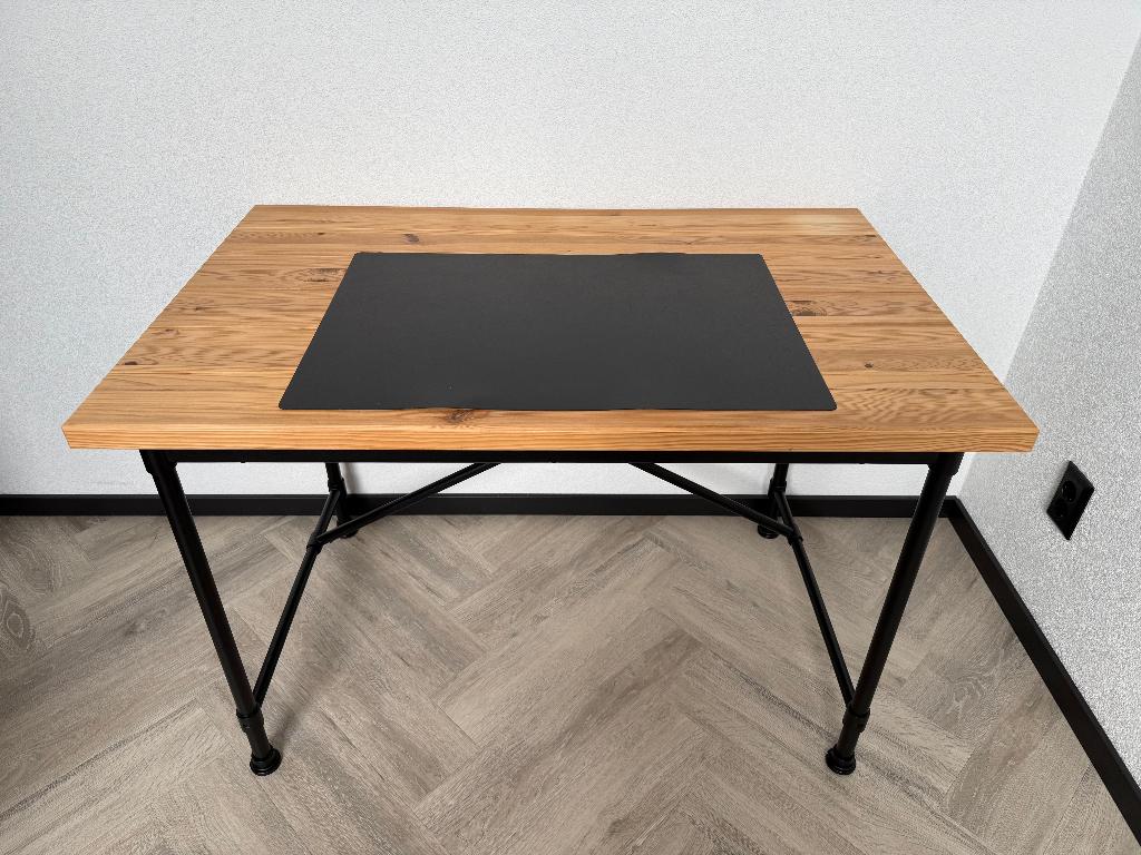 Bureau IKEA KULLABERG 110x70 cm – zwart/grenen, Ophalen, Gebruikt, 110 cm, 70 cm