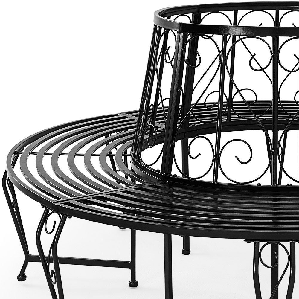 Boombank parkbank halfrond ijzer ø160 zwart GRATIS BEZORGD!, Tuin en Terras, Tuinwanddecoratie, Verzenden, Nieuw, Nvt, Nvt