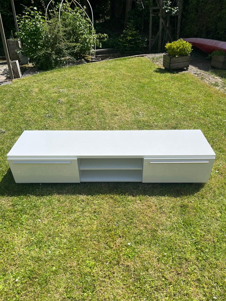 Nette witte (TV) meubel, Ophalen, Gebruikt, 150 tot 200 cm, Minder dan 100 cm