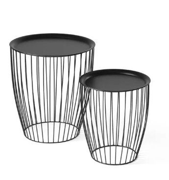Lifa Living Erik Bijzettafels Set van 2, Huis en Inrichting, Minder dan 55 cm, Metaal of Aluminium, Rond, Nieuw
