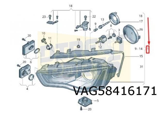 Audi A4 (4/12-) koplamp Links (Bi-Xe / met actieve bochtverl, -, Verzenden, -, Nieuw