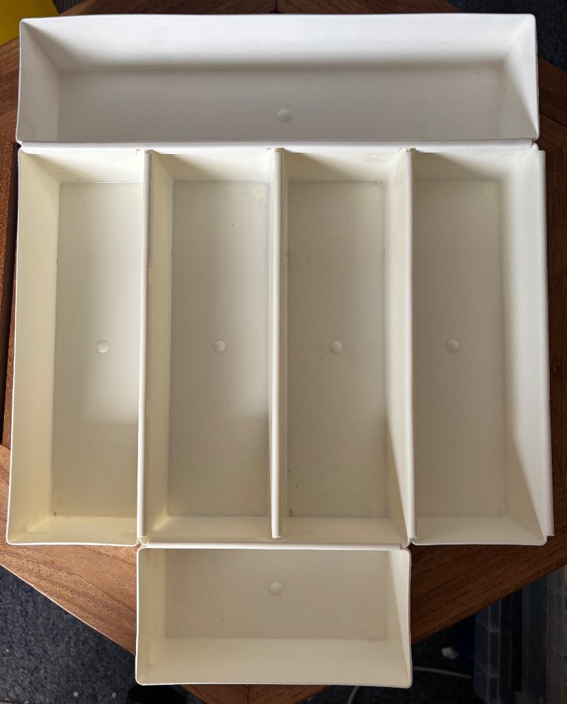 Vintage Rubbermaid/Curver witte modulair laden organisers, Ophalen of Verzenden, Gebruikt, Wit, Kunststof