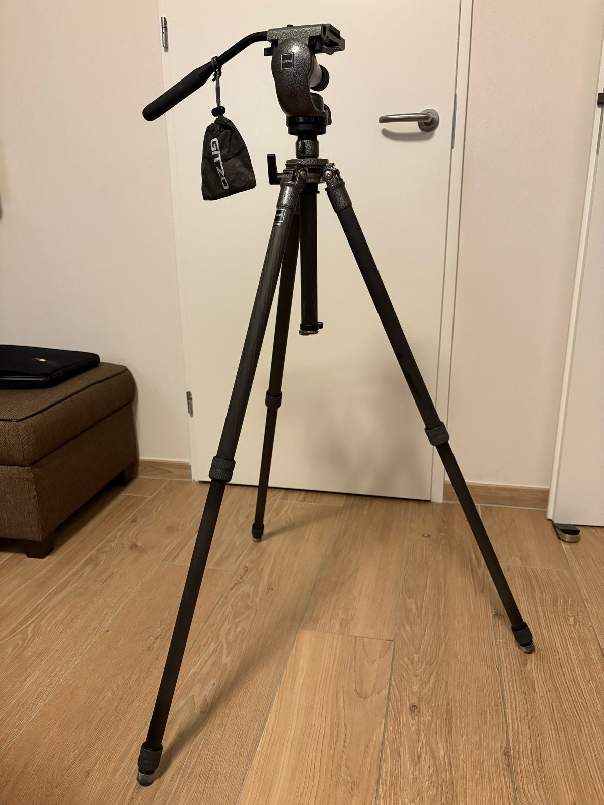 Gitzo GT2530LVL statief met G2380 videokop, Zo goed als nieuw, 150 tot 175 cm, Inclusief draagtas, Gitzo