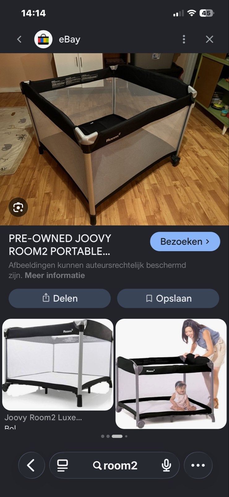 Joovy Room2 Draagbare Box - Zwart, Ophalen, Gebruikt