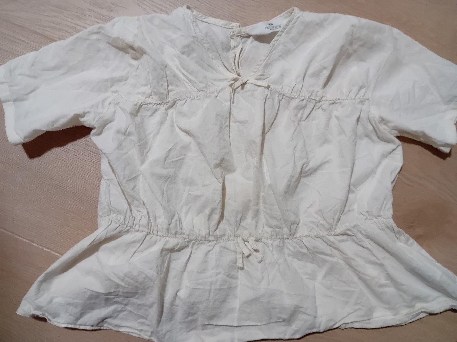 H&M Crèmekleurige Blouse Maat 140 (9-10 jaar), Ophalen of Verzenden, Zo goed als nieuw, H&M, Meisje