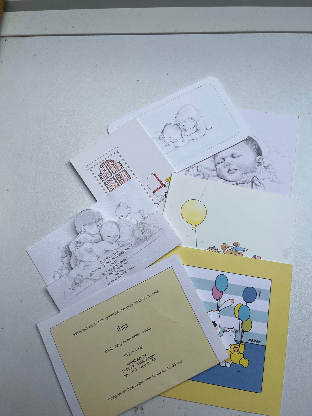 Vintage Geboortekaartjes  van 1980- 2000, Verzamelen, Geboortekaartjes en Visitekaartjes, Ophalen of Verzenden, 1990 tot 2000
