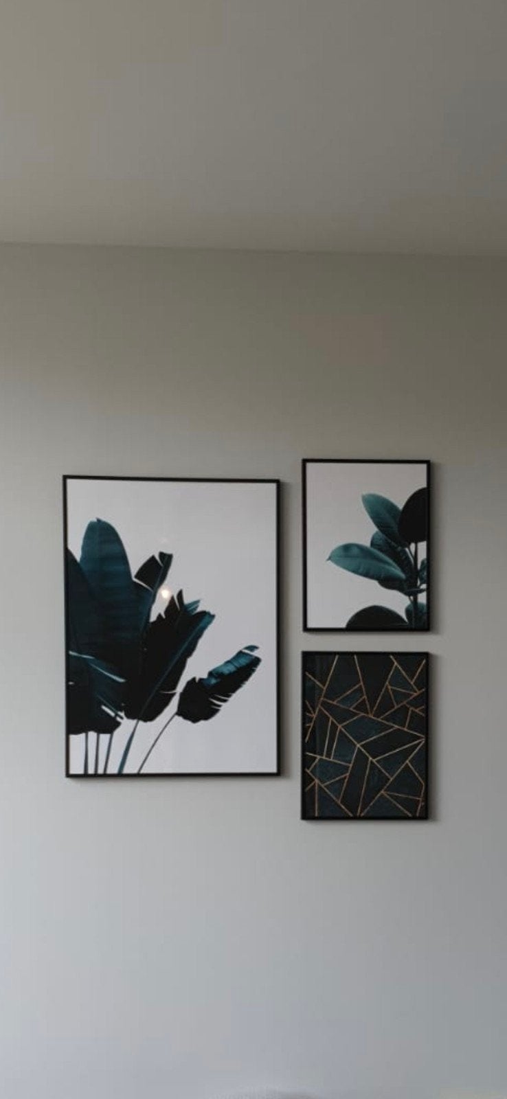 Set van 3 zwart metalen fotolijsten met poster, Ophalen, 50 – 75, Minder dan 50 cm, Print