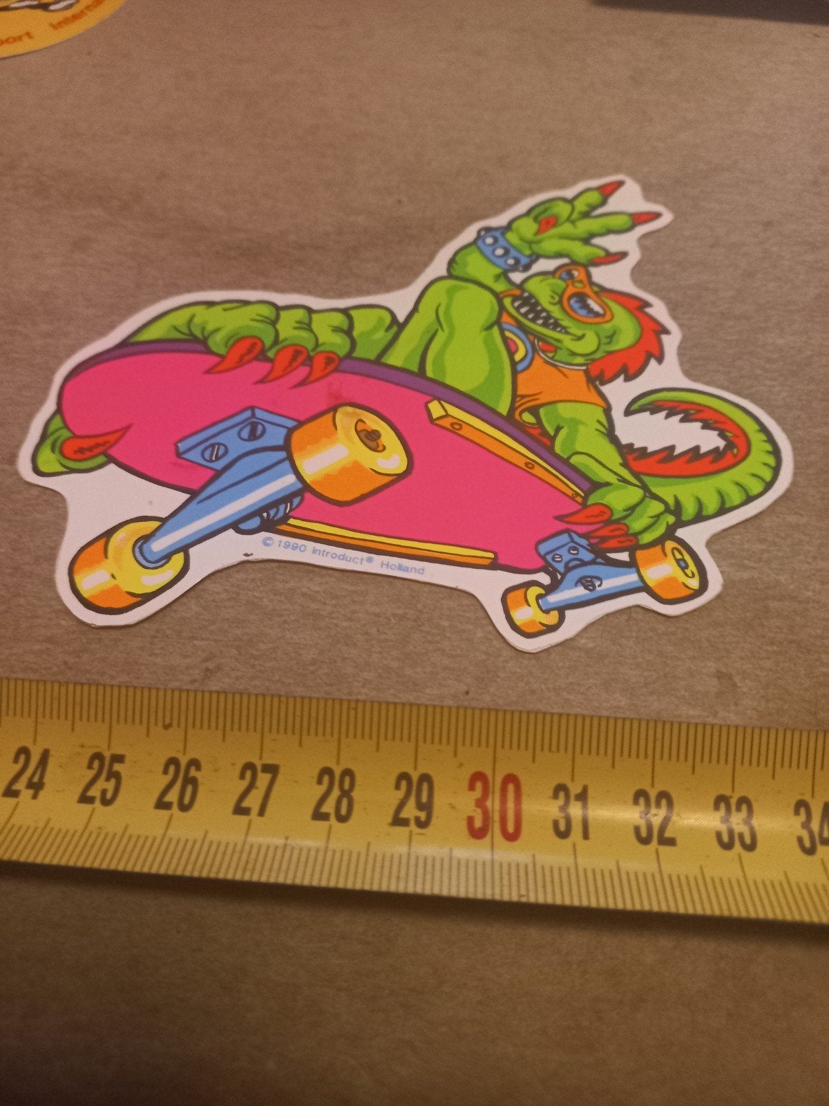 Vintage Skateboard Hagedis Sticker - Jaren '90, Ophalen of Verzenden, Zo goed als nieuw, Overige typen