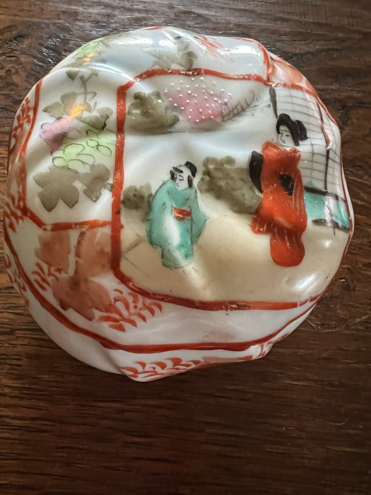 Vintage Japans porseleinen doosje - Geisha/Kutani stijl, Ophalen of Verzenden