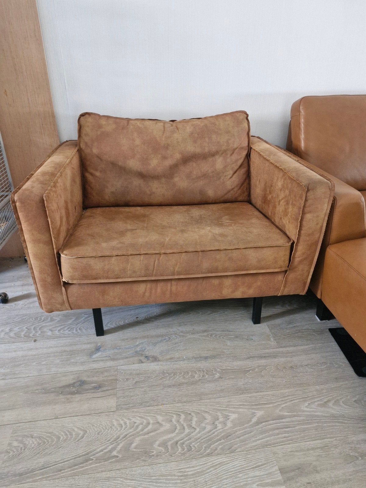 Rodeo Fauteuil - Eco-leder - Cognac, Modern, Comfortabel, Gebruikt, Bruin, Ophalen of Verzenden
