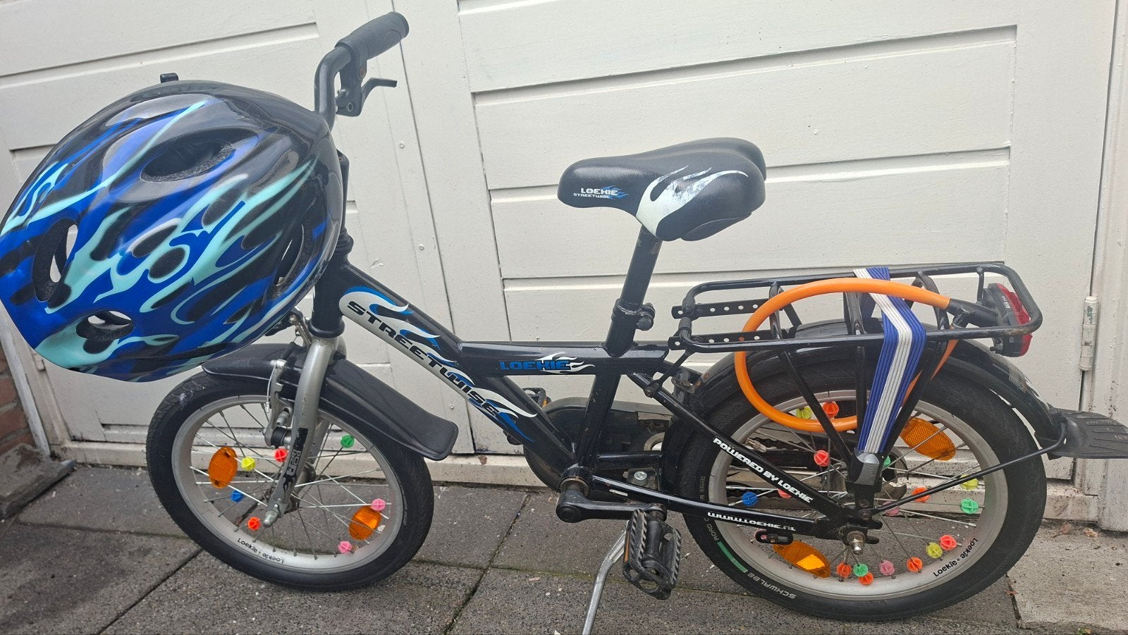 Loekie Streetwisekinderfiets18inch,zijwieltjes,2nieuw banden, Ophalen, Gebruikt, 16 tot 20 inch